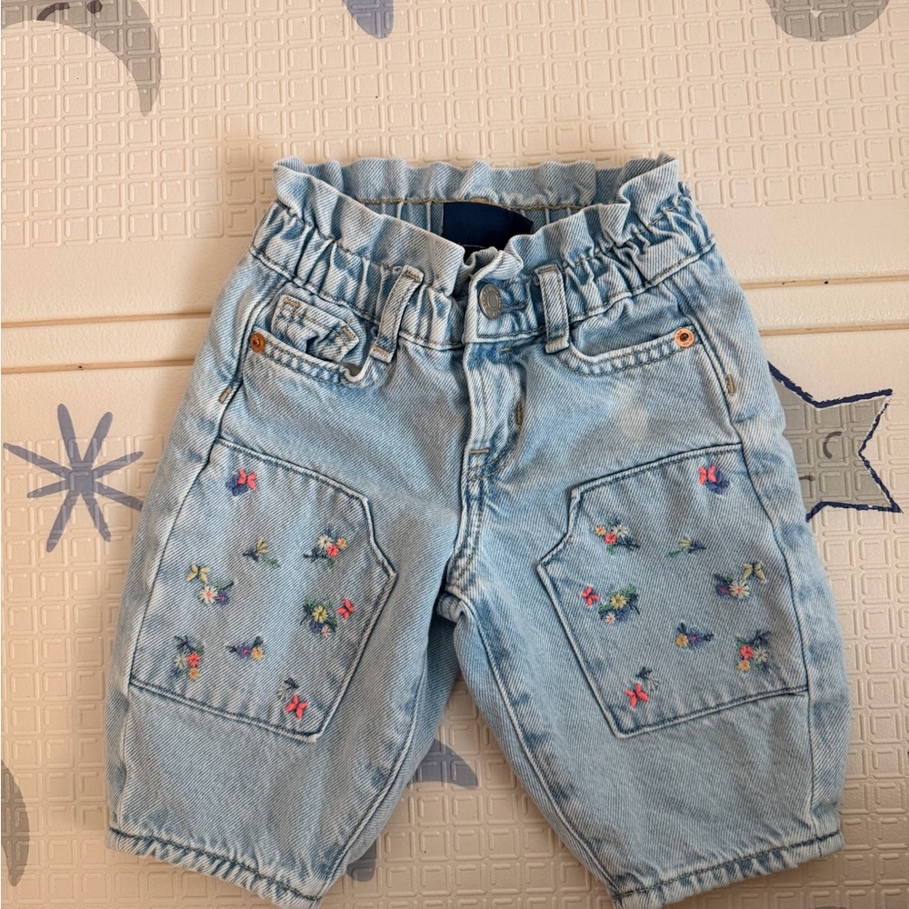 GAP Kids Barrel Jeans with Colorful Embroidery